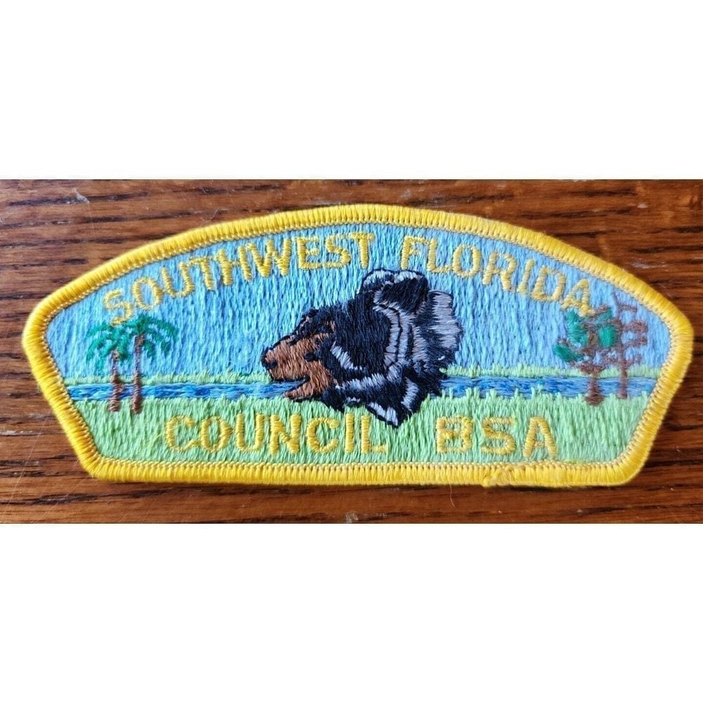 VTG Southwest Florida Council rough Plastic Back‎ BSA CSP Patch NOS